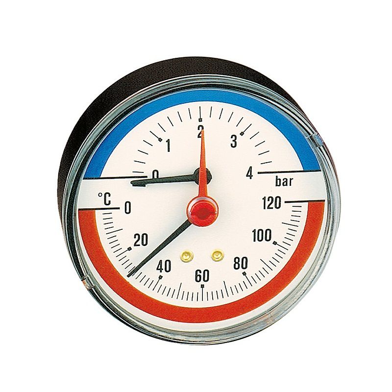 Термоманометр с задн/подкл 06bar/120С 1/2"Ф80