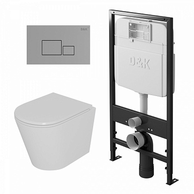 Инсталляция D&K С ПОДВ.УНИТАЗОМ Venice.5 в1 Хром