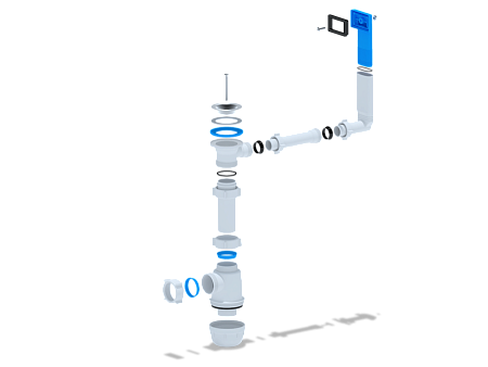Сифон Ани Грот 1 1/2"* 40 с отв. с/м и переливом