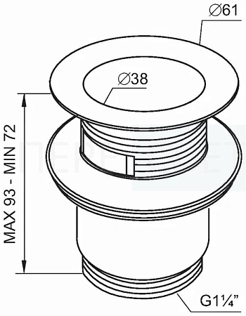Донный клапан МАЛ.ЗАГЛ. с переливом WIZ-A000000016