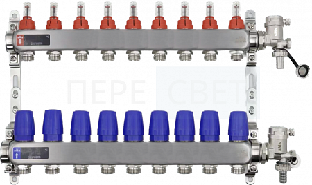 Коллекторная группа с расход.SMSНЕРЖ1"x3/4" 9 вых